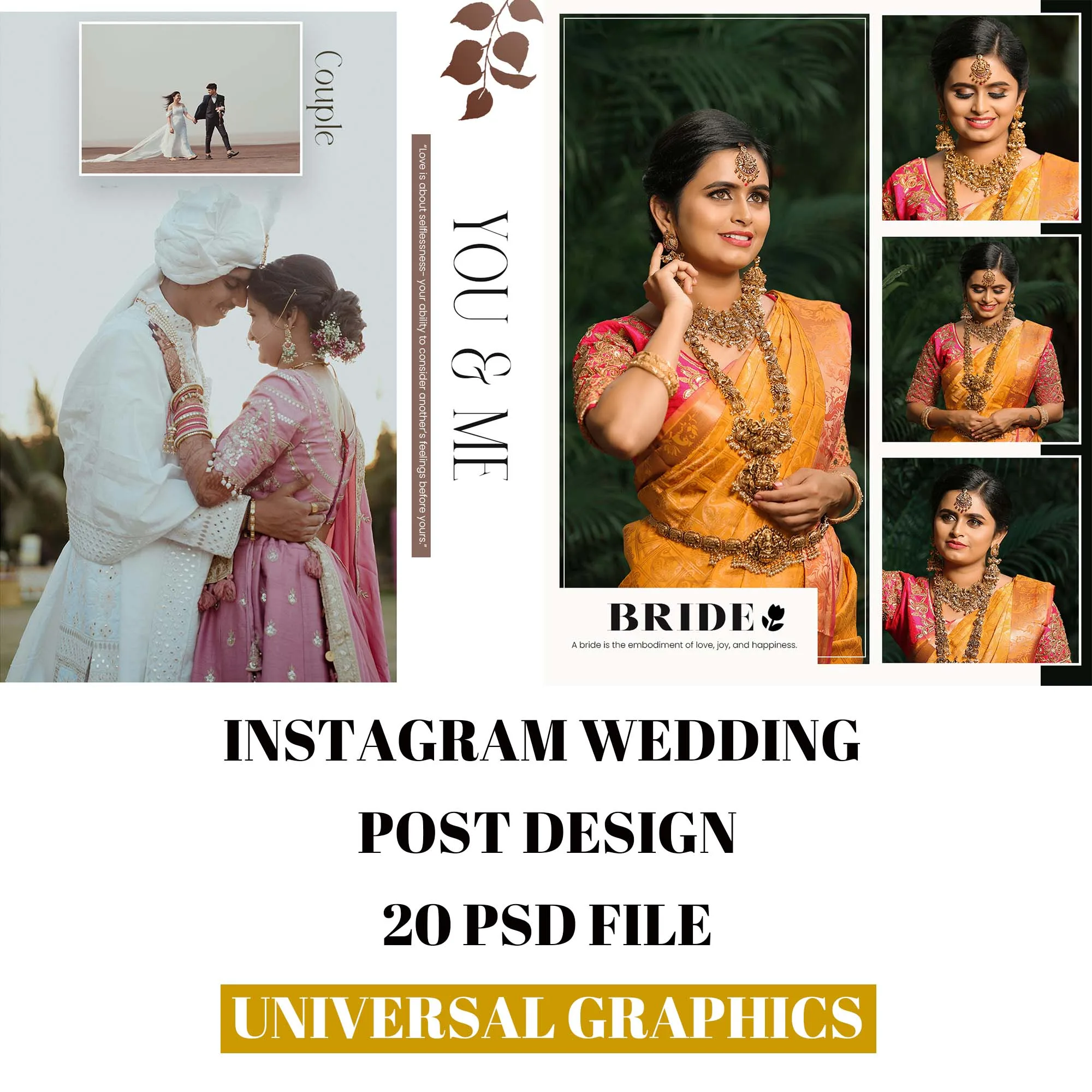 Pre Wedding Instagram Post Design PSD-Vol 01-Universal Graphics