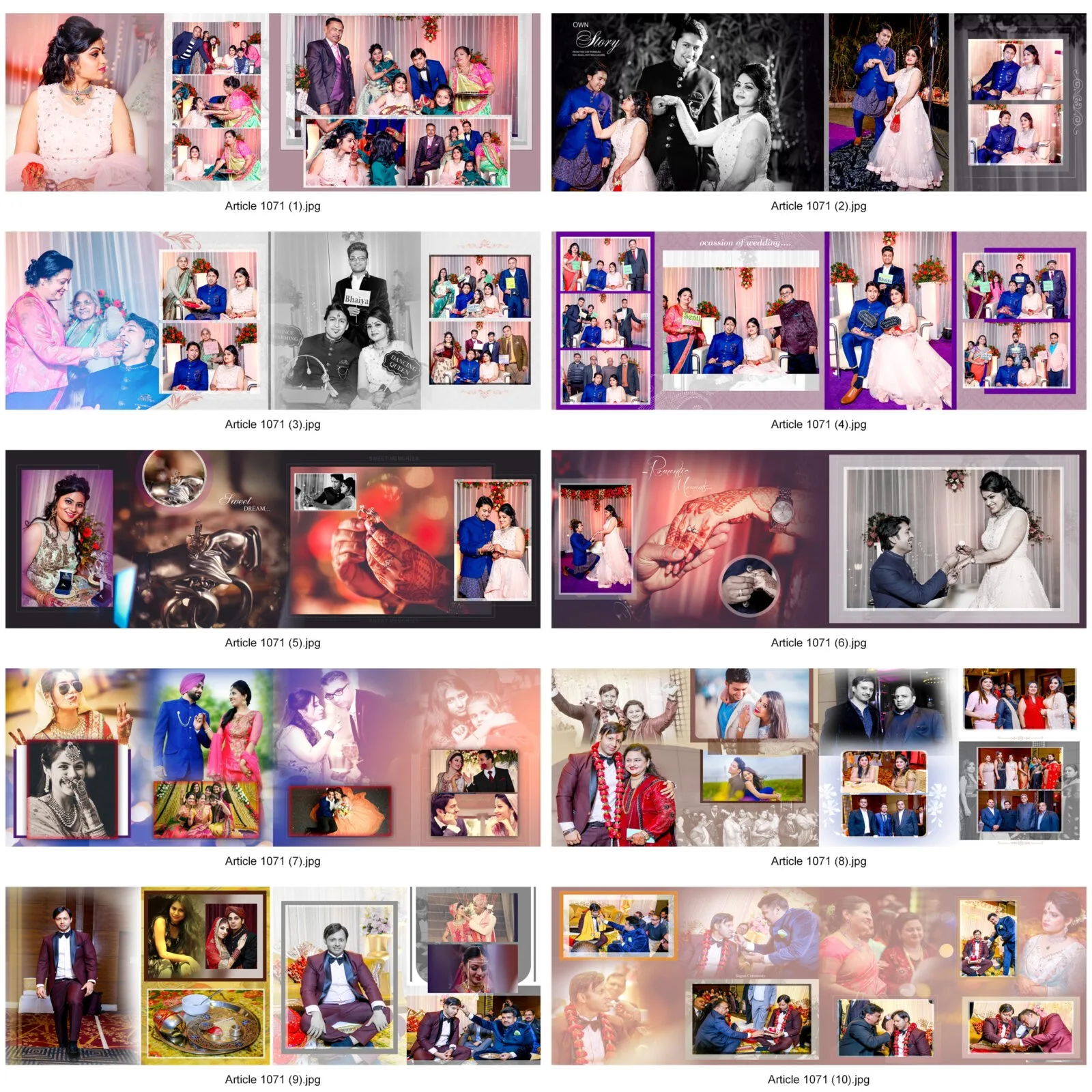 ContactSheet 001 wedding album psd
