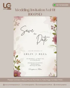 Wedding Invitation Card PSD Design