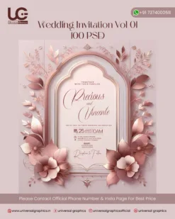 Wedding Invitation Card PSD Design