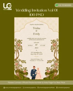 Wedding Invitation Card PSD Design