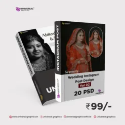 High-quality Wedding Instagram Post Design PSD Template by Universal Graphics