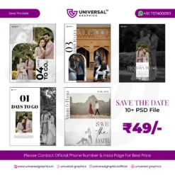 Save The Date Instagram Post Design PSD Templates | Vol 02 | Universal Graphics 3 Save The Date Instagram Post Design PSD
