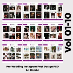 Pre Wedding Instagram PSD Templates All Combo