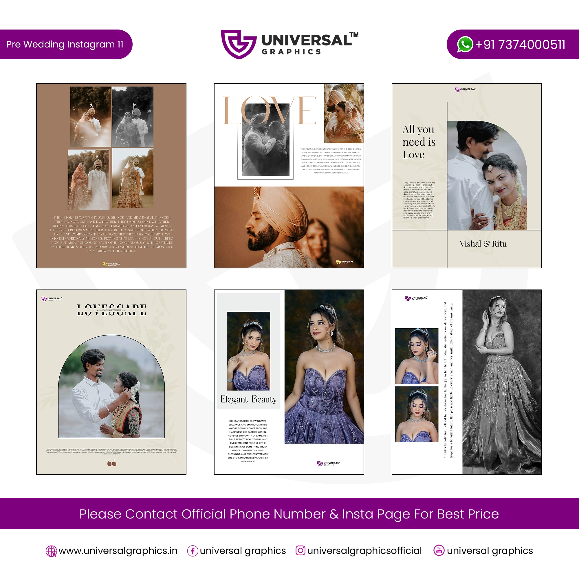 Pre Wedding Instagram Post Design Vol 11 DM Pre Wedding Instagram Post Design Vol 11 DM